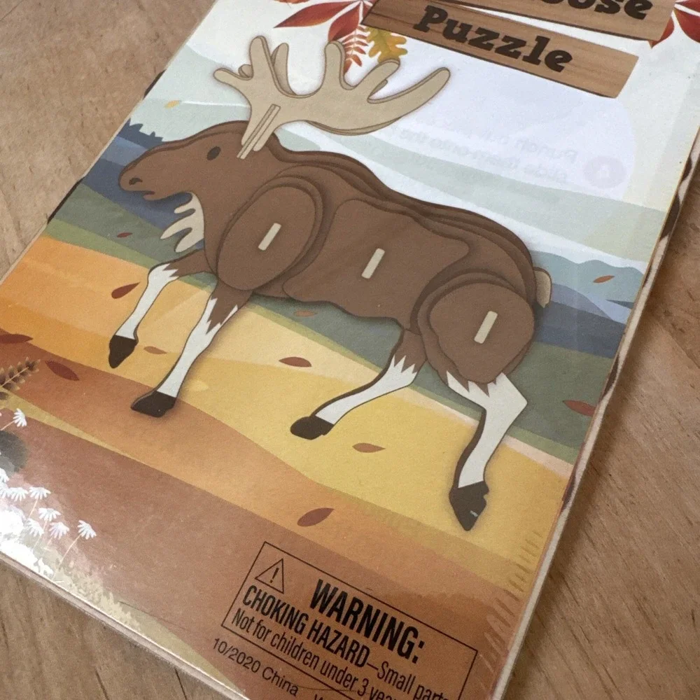 2020 Little Passports Wooden Moose Puzzle New Sealed For 3 Yrs +